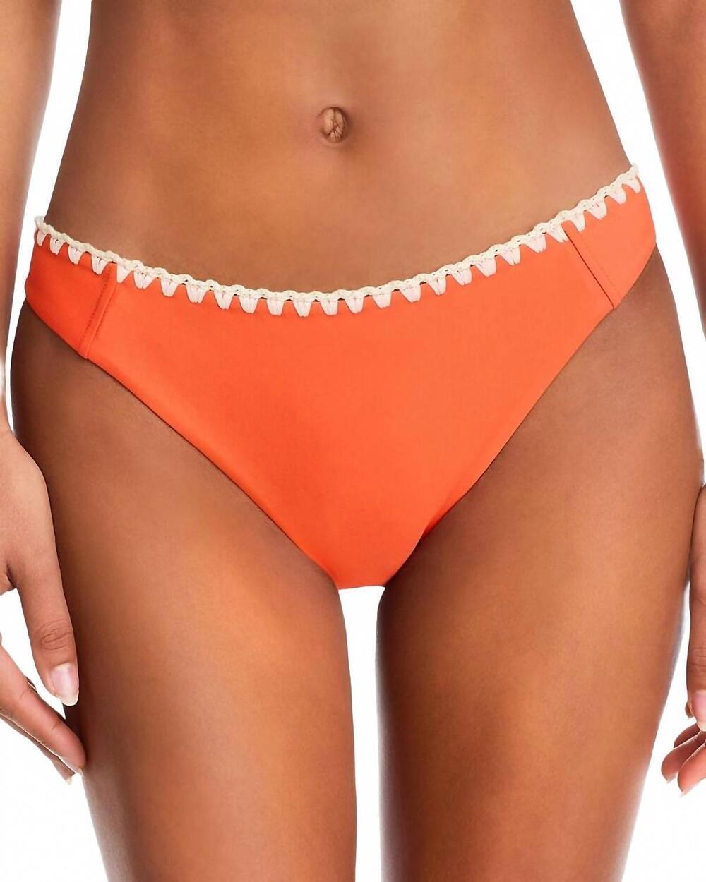 NEW RAMY BROOK women's iliana bikini bottom in orange/white